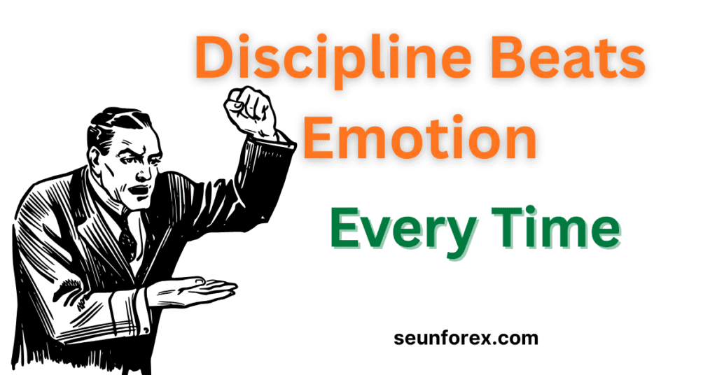 Wall Street trader shouting orders on the trading floor, illustrating the principle that discipline beats emotion in trading