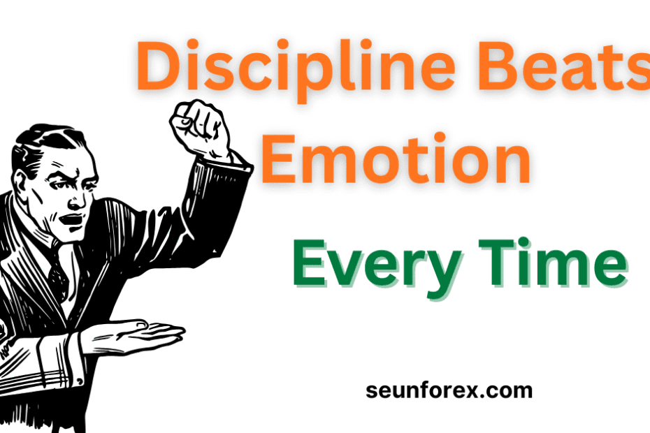 Wall Street trader shouting orders on the trading floor, illustrating the principle that discipline beats emotion in trading