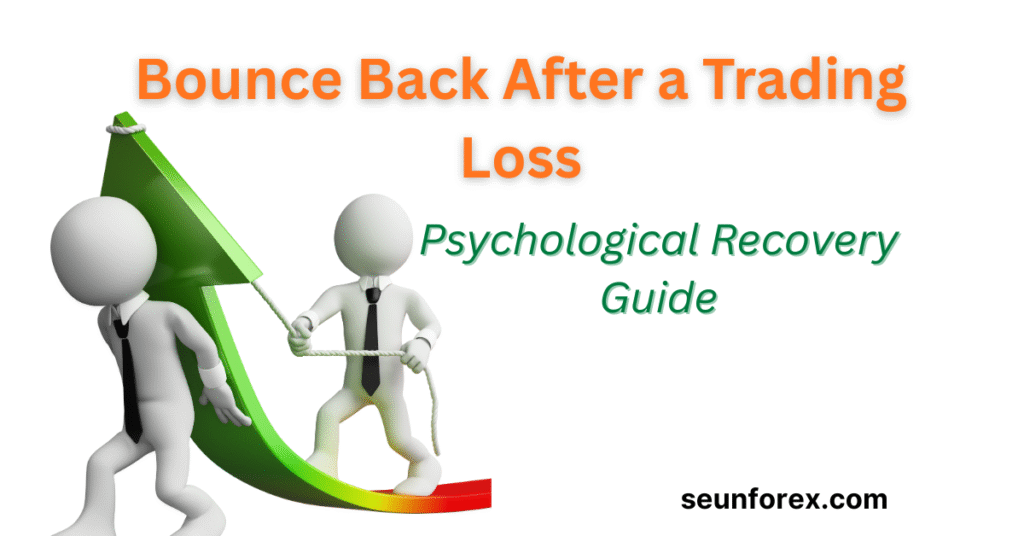 Mannequin holding an upward-trending trading candle, symbolizing bounce back after a trading loss and psychological recovery for traders.