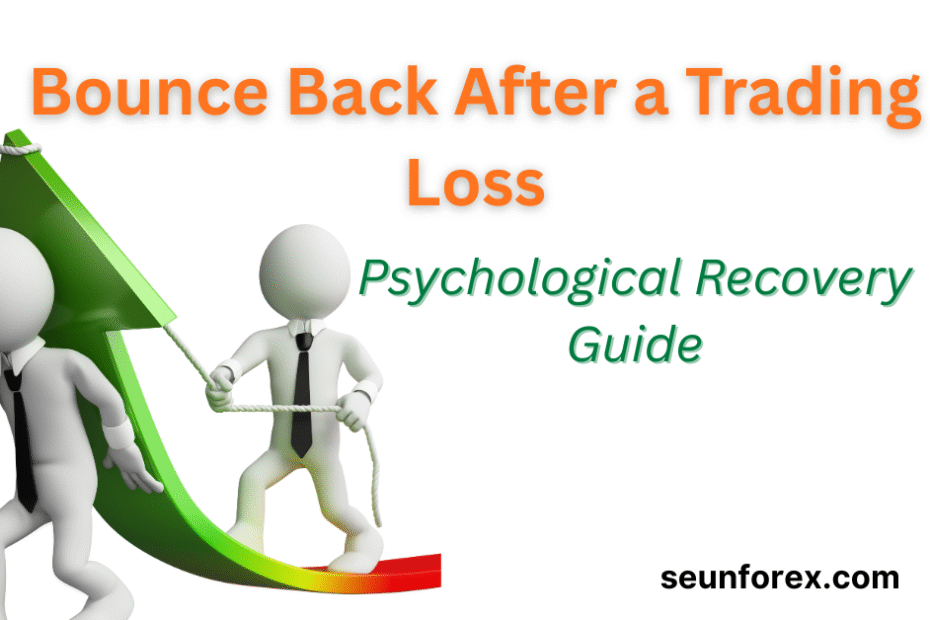 Mannequin holding an upward-trending trading candle, symbolizing bounce back after a trading loss and psychological recovery for traders.