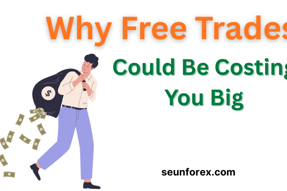 Illustration of a trader losing money from a sack to represent the hidden costs, like Payment for Order Flow (PFOF), of a zero commission forex broker.