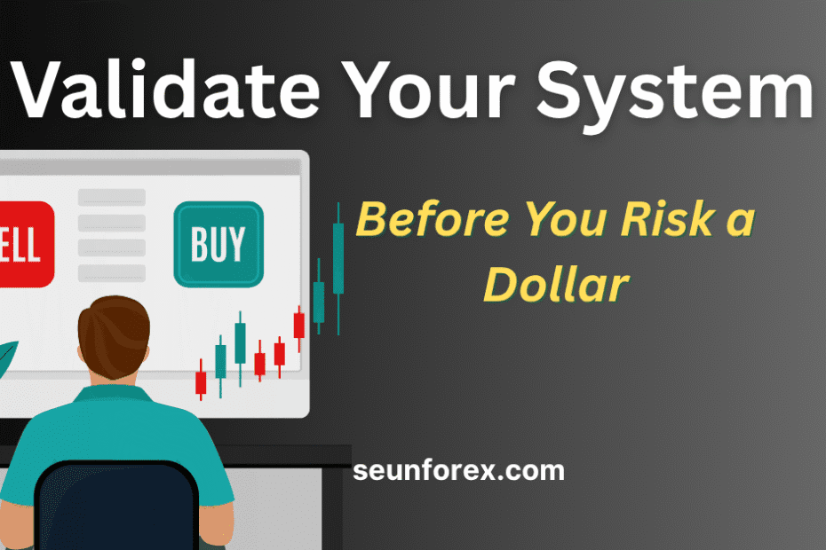 Trader validating a backtesting trading strategy before risking a dollar