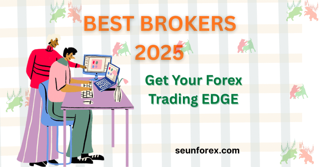 Best Forex Brokers for Beginners 2025 banner with a focus on trading strategy and gaining an edge.