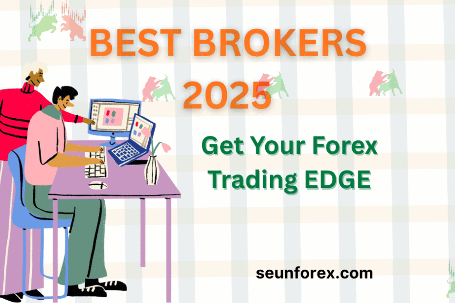 Best Forex Brokers for Beginners 2025 banner with a focus on trading strategy and gaining an edge.